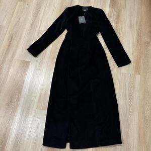 Elegant Black Women's Long Blazer Coat